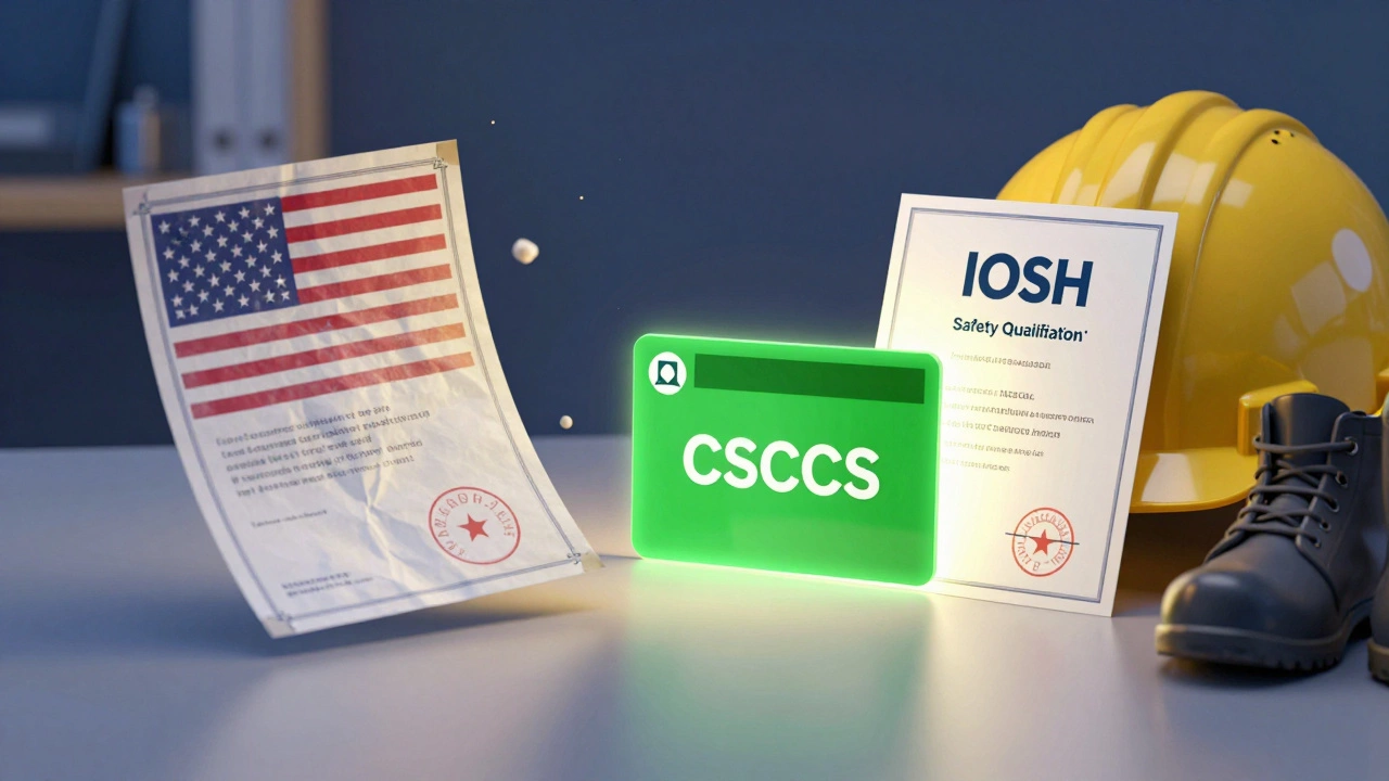 Contrast between worthless fake certificate and valid UK safety cards
