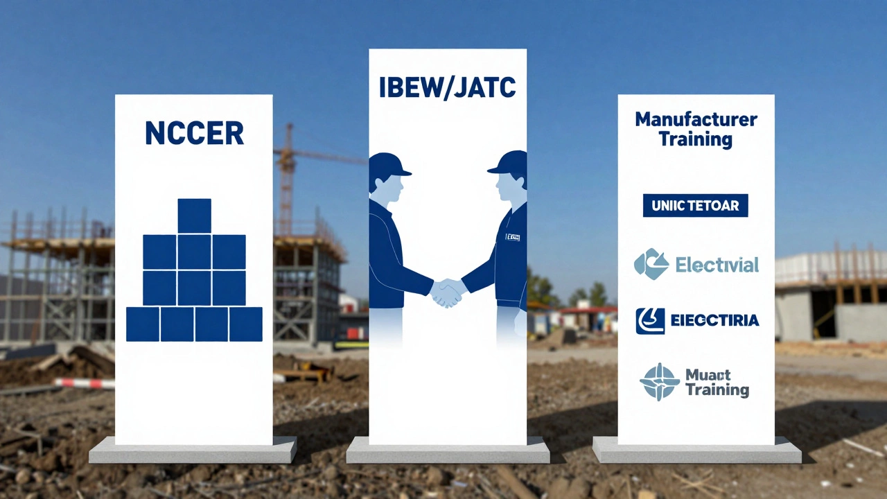Conceptual graphic of US electrical training bodies NCCER and IBEW