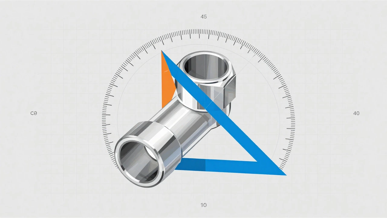 Geometric overlay on pipe fitting angles