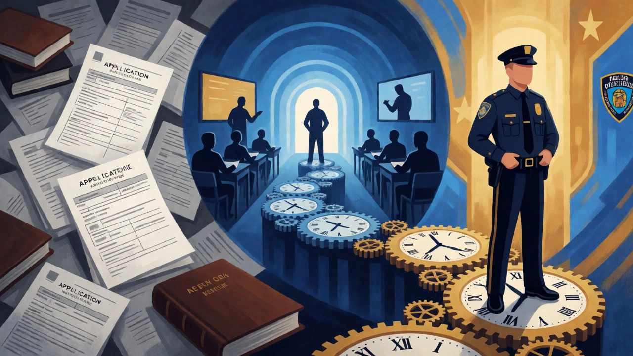 Symbolic path from application to sworn officer
