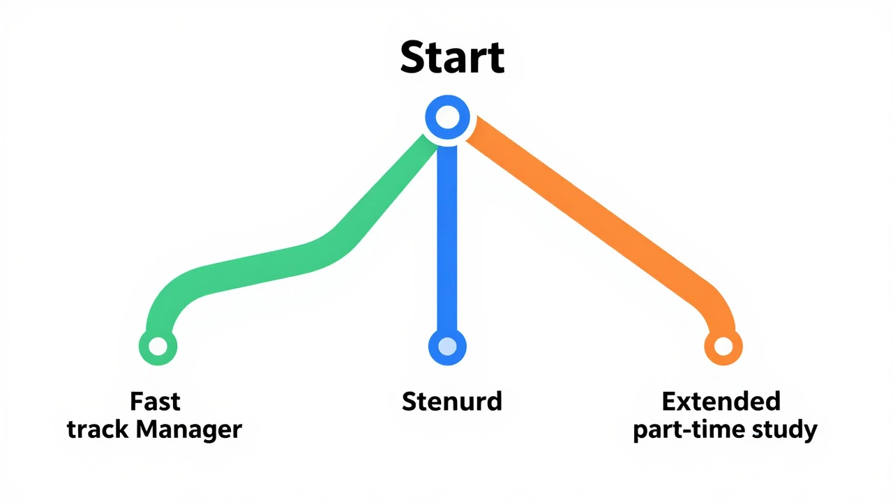 Visual metaphor for different NVQ completion timelines