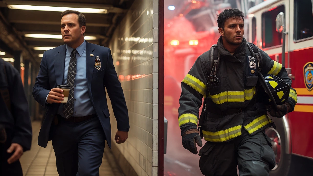 NYPD detective and FDNY firefighter working in New York City settings
