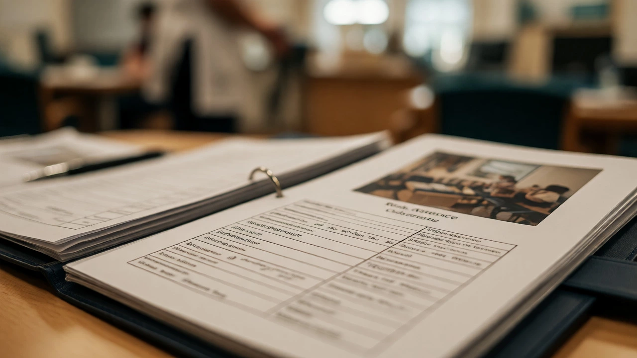 Portfolio folder containing care plans and work evidence